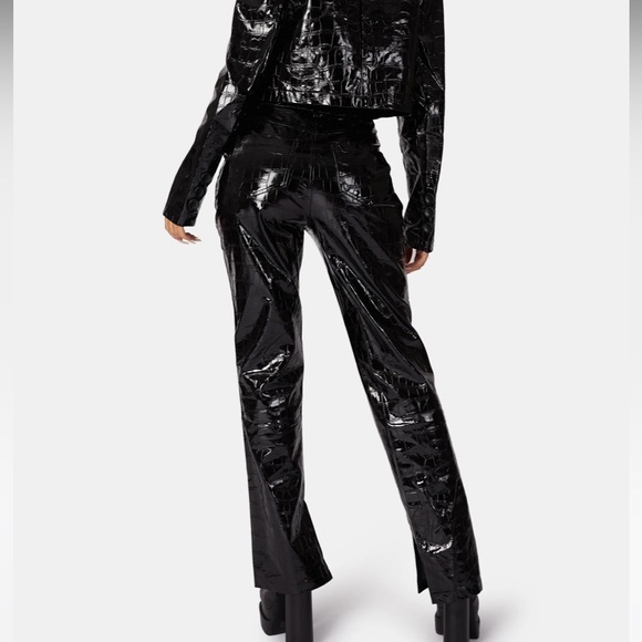 NEW KAIIA THE LABEL CROC VINYL TROUSERS BLACK Size: 10 UK - Picture 3 of 9